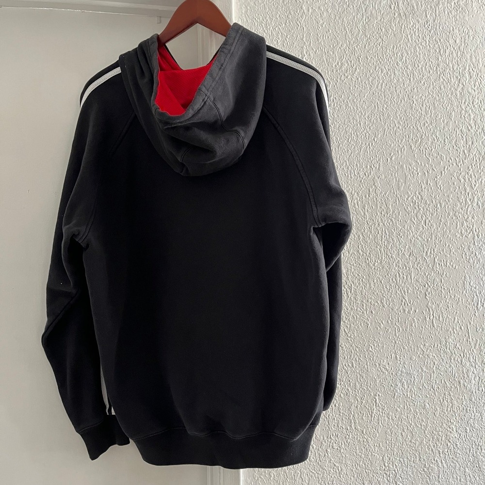 Adidas Logo Men's Black Hooded Sweatshirt - Men's Medium - Picture 4 of 4